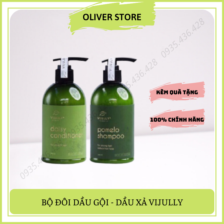 [TẶNG QUÀ HOT] Combo 2 chai Dầu gội bưởi - Dầu xả dừa hoa cúc VIJULLY - Ngăn rụng tóc - Kích mọc tóc - Phục hồi tóc hư tổn