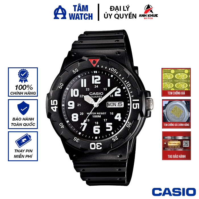 Đồng hồ nam dây nhựa casio standard chính hãng anh khuê mrw-200h-1bvdf