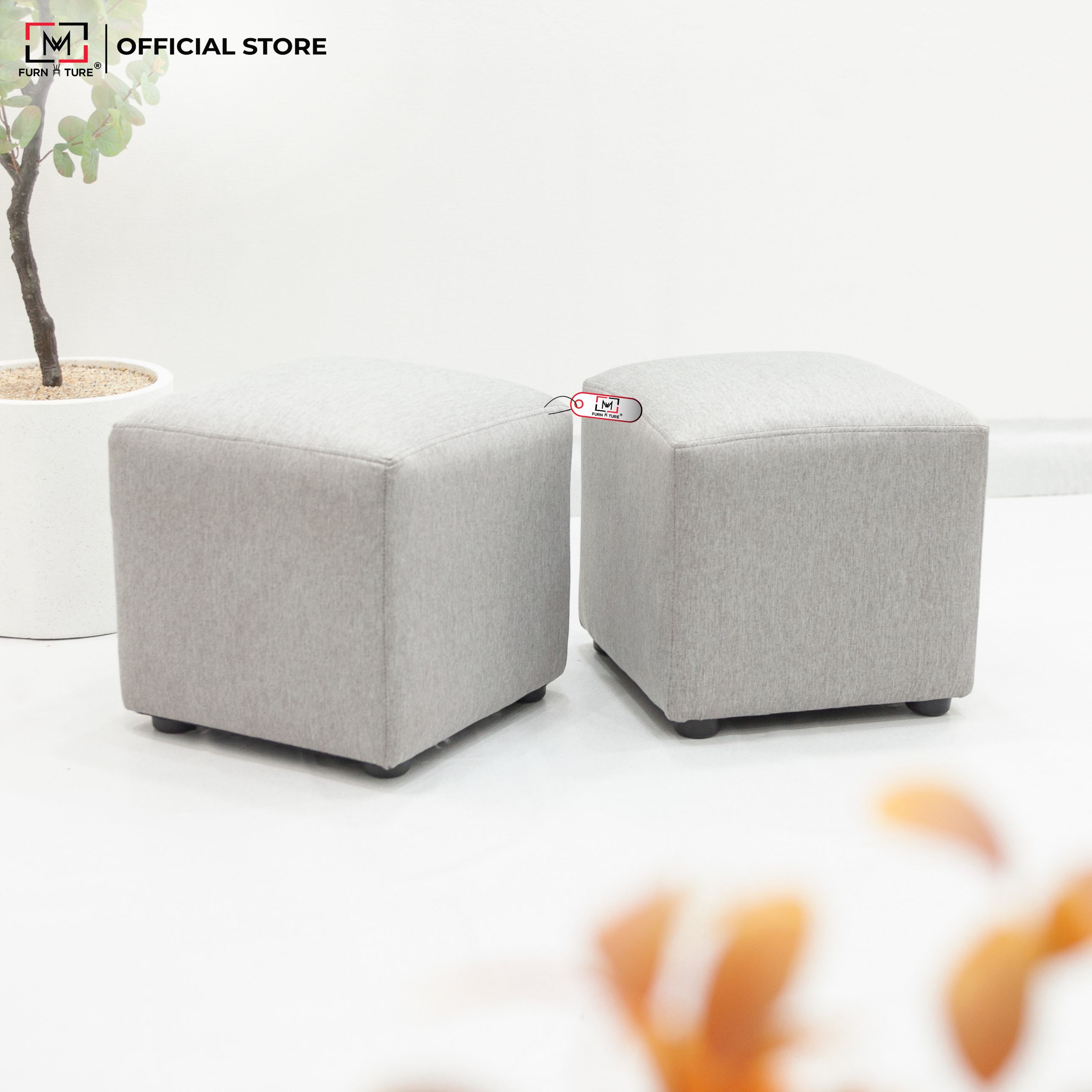 Ghế đôn đệm vuông nhiều màu thương hiệu mw furniture