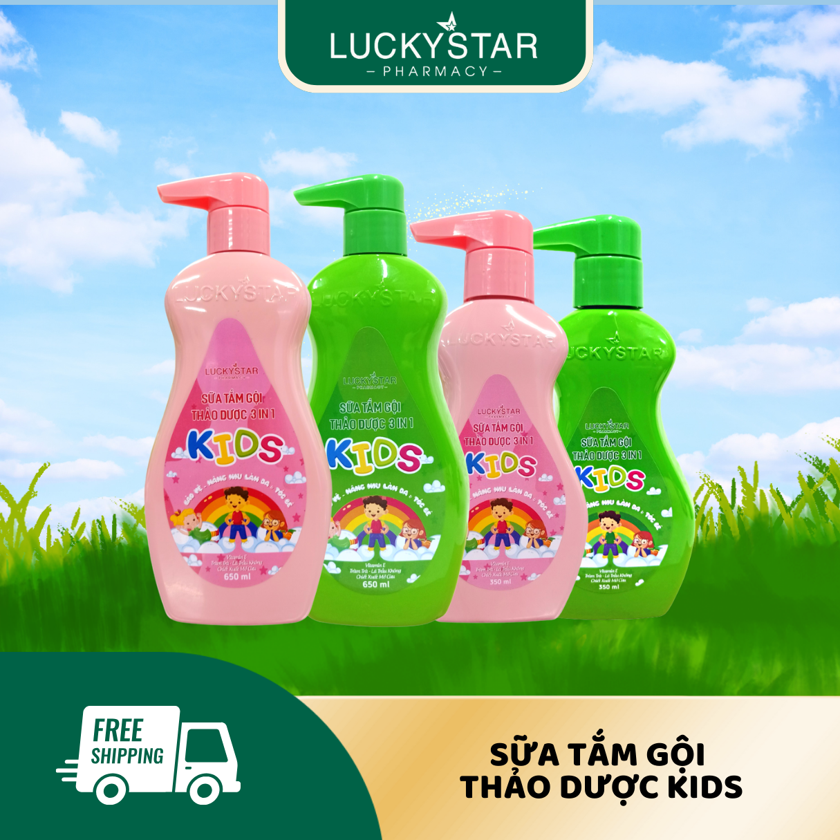 Sữa Tắm Gội Thảo Dược Kids 3in1 Lucky Star