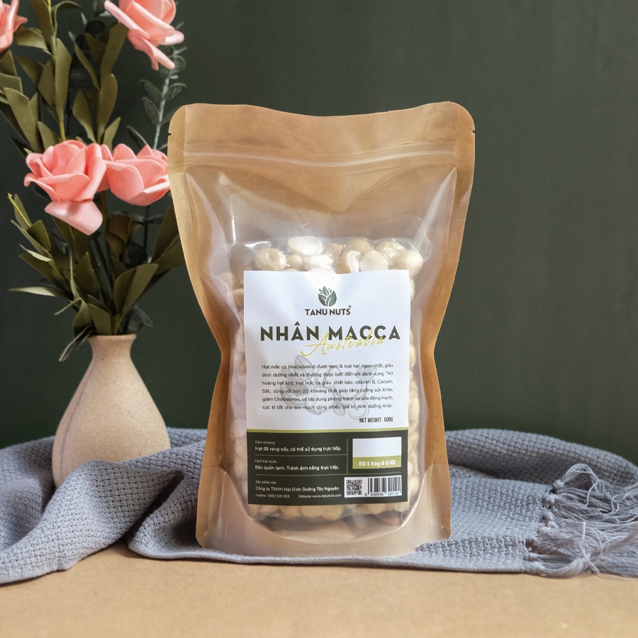 Hạt macca úc tách vỏ tanu nuts - nhân hạt macca úc đã rang sấy