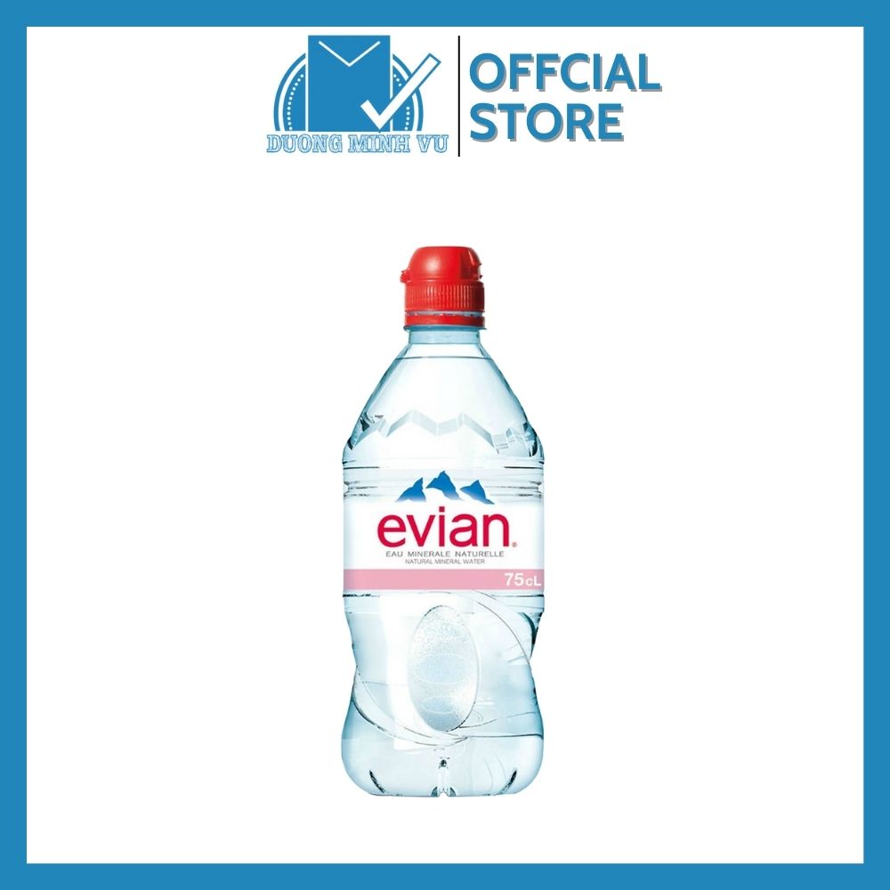 Nước khoáng thiên nhiên không ga Evian Sport Cap 75cl