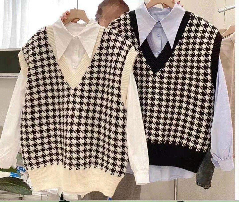 Áo len gile nữ hàn quốc form rộng họa tiết Ulzzang xinh xắn hàng loại 1 Quảng châu siêu đẹp freesize 40-65kg Mely Fashion AL08