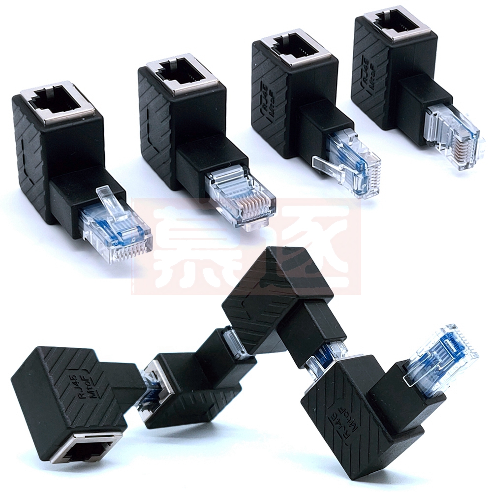 NEW high quality newese Up Down Left Right Angled 90 Degree 8P8C FTP STP UTP Cat 5e RJ45 Lan Ethernet Network extension Male to Female hot sale Phụ Kiện