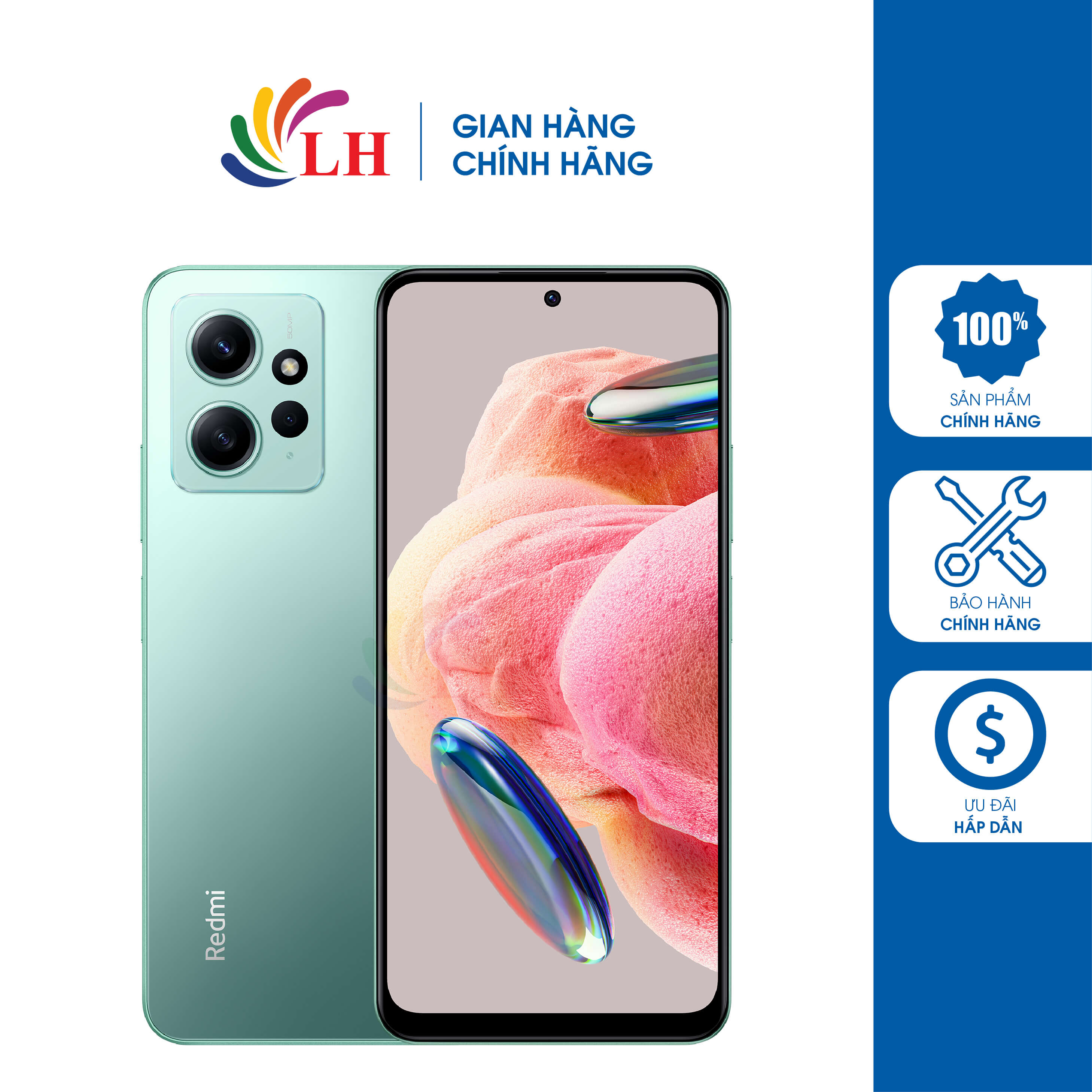 Điện thoại Xiaomi Redmi Note 12  - Hàng chính hãng - 3 camera sắc nét, hiệu năng mạnh mẽ, sạc nhanh 33W