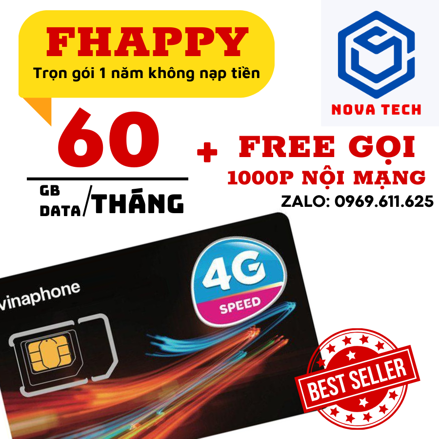 Sim 4g vina fhappy 2gb/ngày - td49 100gb/tháng miễn phí 12 tháng - miễn phí nghe gọi, bảo hành 1 năm . freeship - chưa kích hoạt.