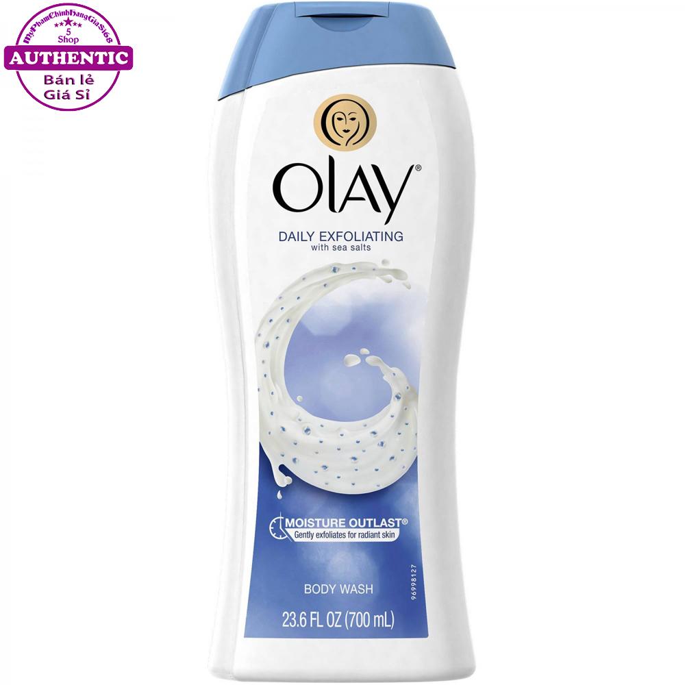 Sữa tắm olay daily exfoliating tẩy tế bào chết 700ml usa