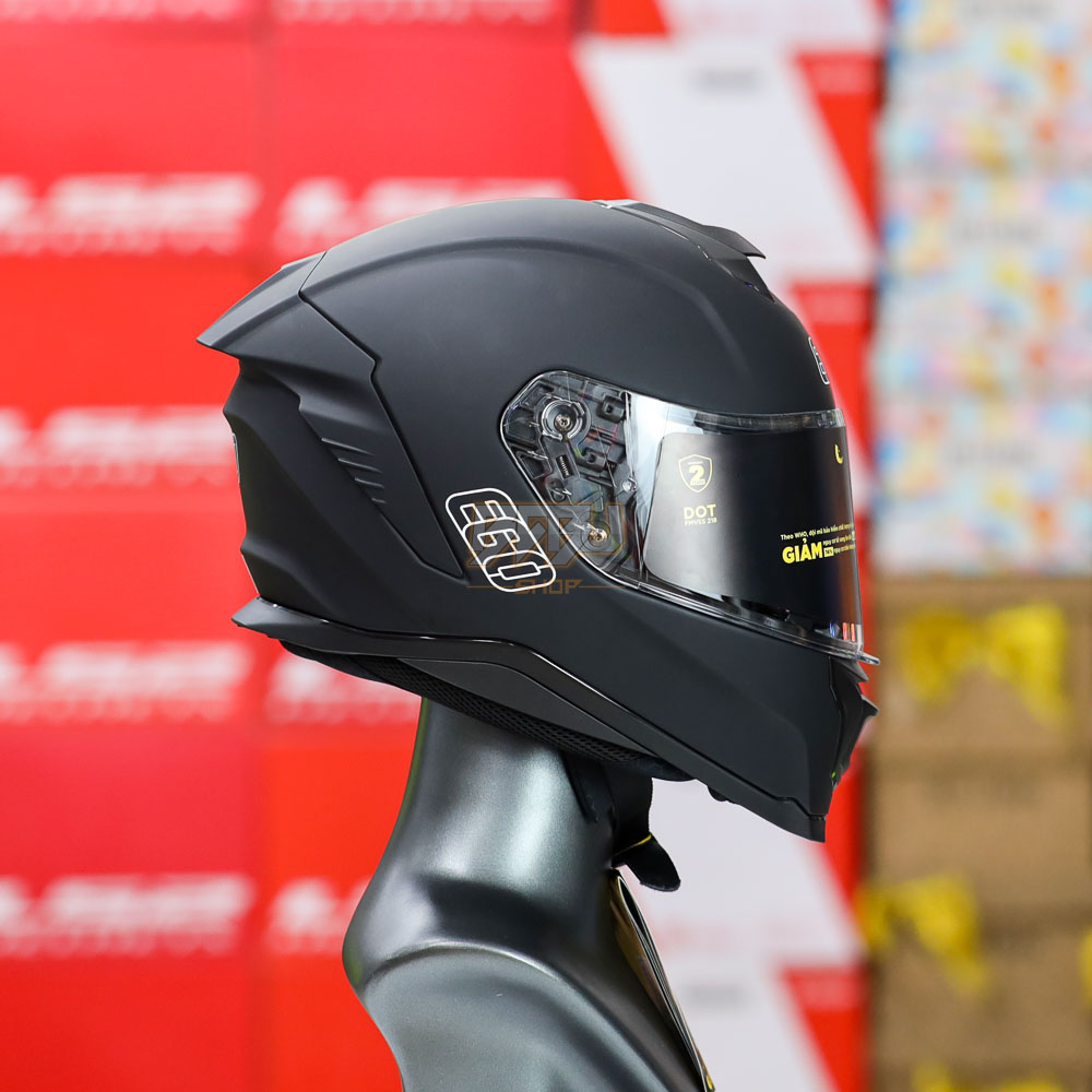 Mũ Fullface EGO E71 Đen Nhám Nhỏ Gọn, Khối Lượng Nhẹ