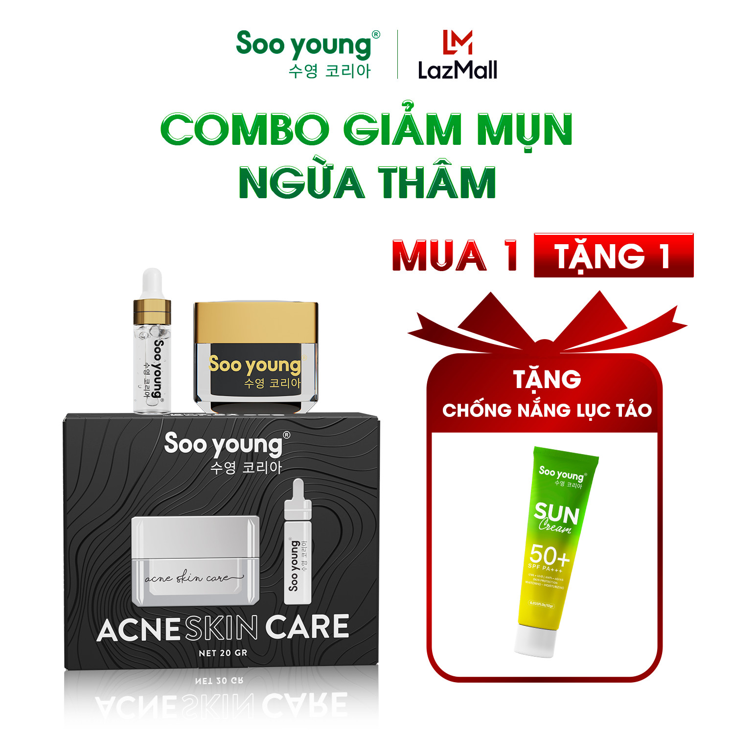 Bộ đôi kem mụn sooyoung korea ngừa mụn giảm thâm 20gr
