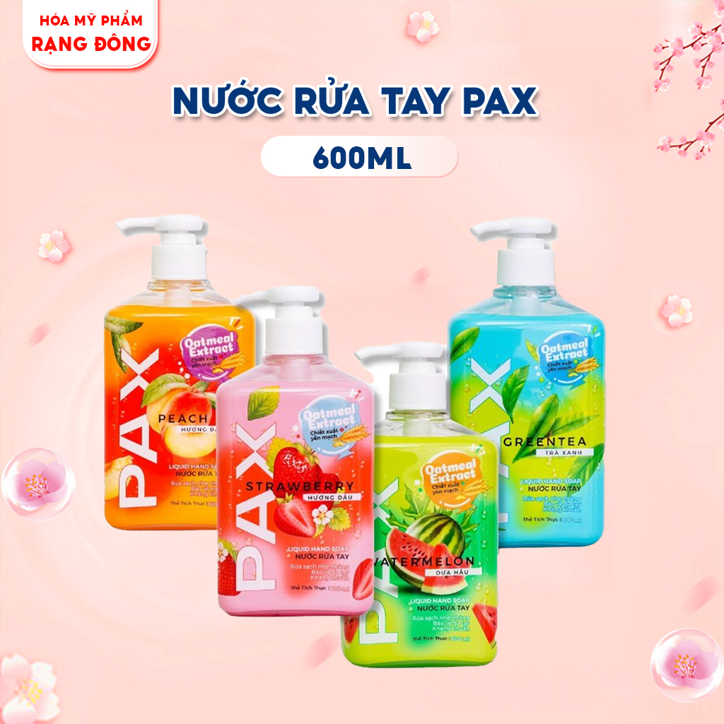 Nước rửa tay tạo bọt Pax 600ml xà phòng rửa tay sát khuẩn dưỡng ẩm và bảo vệ da tay