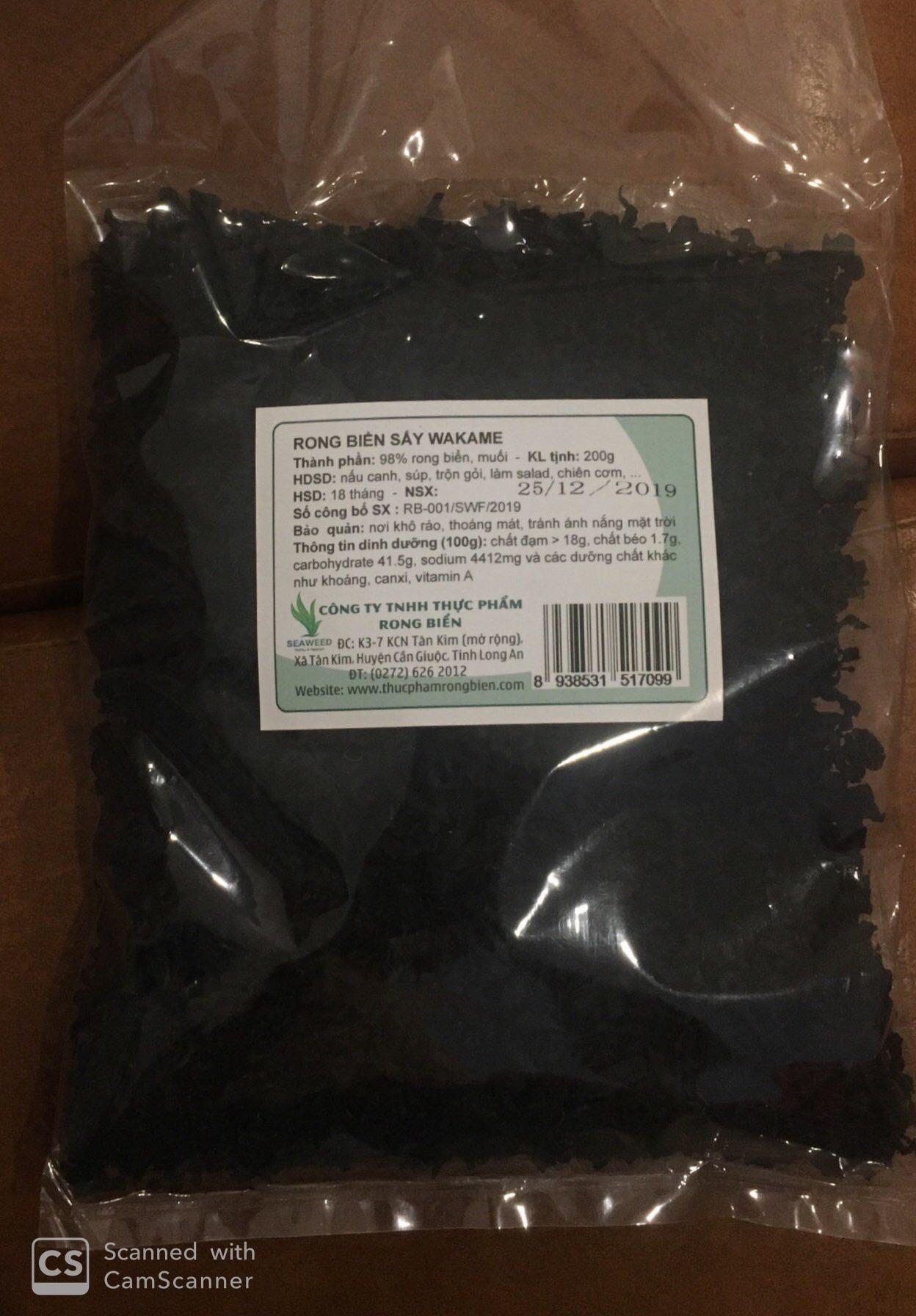 Gói rong biển wakame sấy 200g của công ty tnhh thực phẩm rong biển