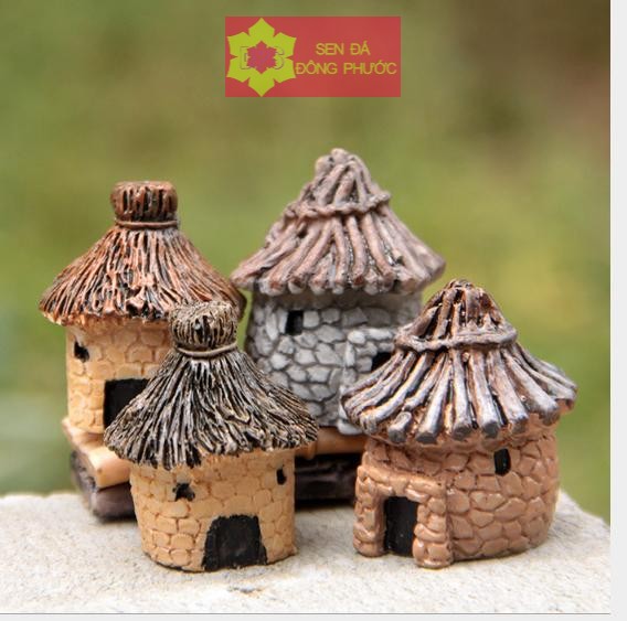 Phụ kiện làm tiểu cảnh sen đá - nhà chòi tranh - sedadongphuoc