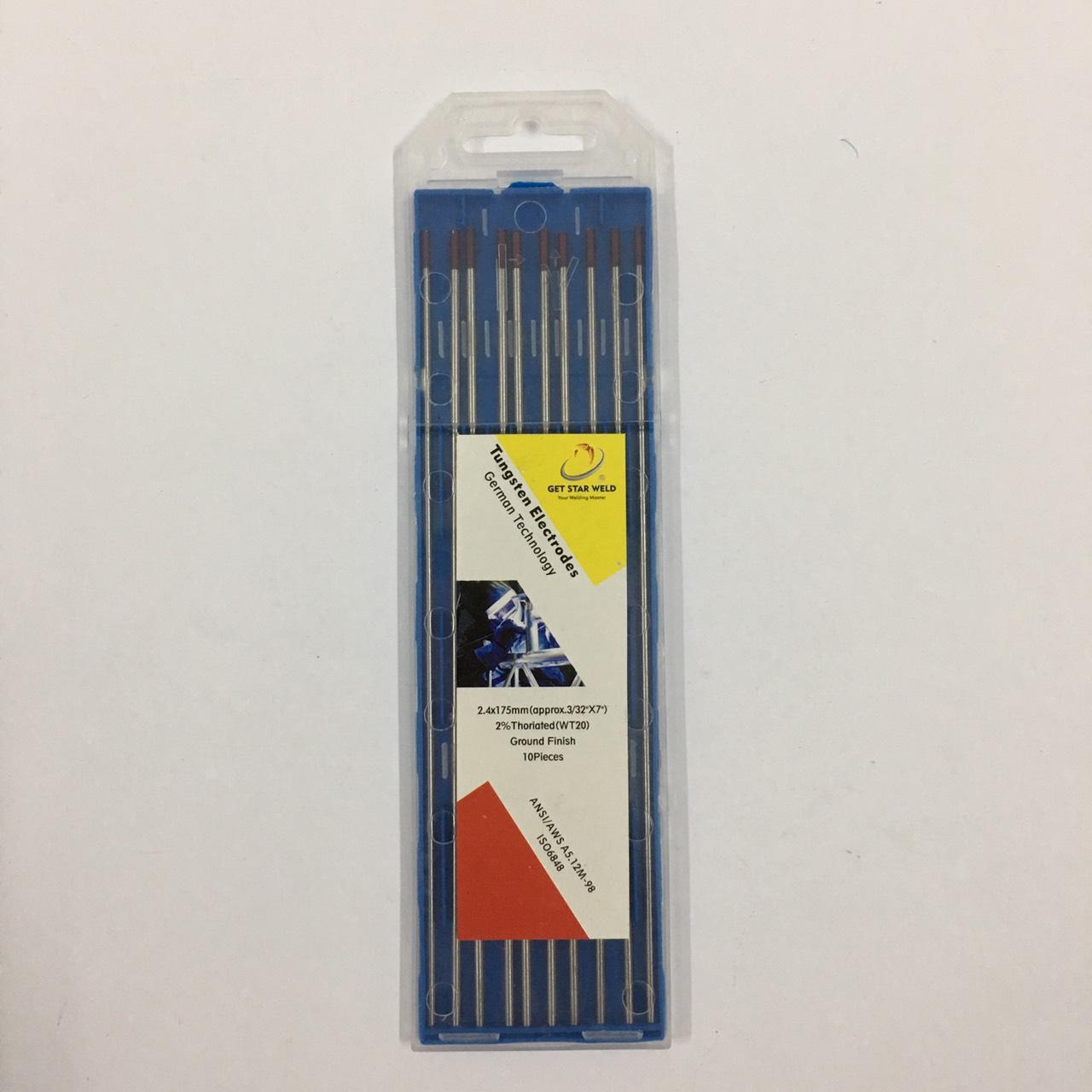 Vỉ 10 kim - kim hàn tig inox 2.4x175mm