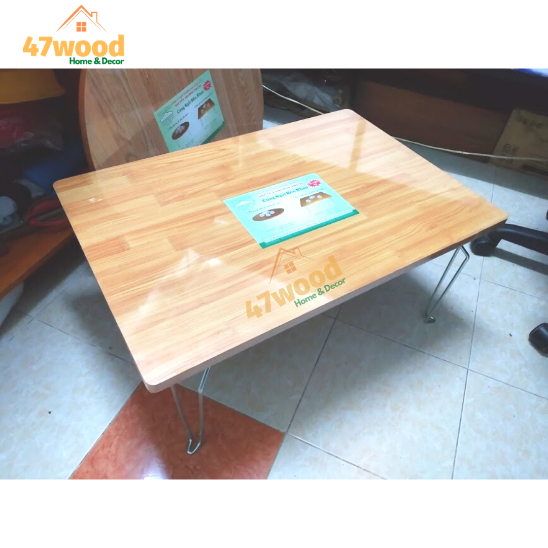Bàn xếp đa năng chân sắt cứng cáp kích thước 50x70cm 47wood - Bàn học sinh chân xếp gọn mặt chống nước hàng công ty