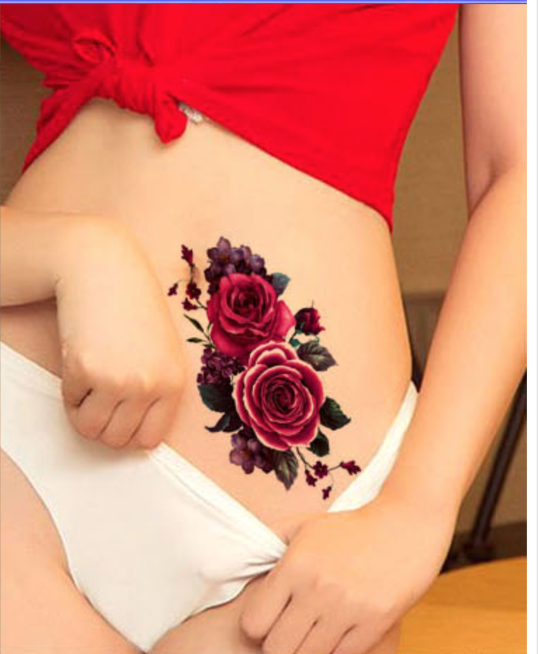 [HCM]Combo 3 tấm hình xăm dán tattoo hoa màu15x22cm  (Mua từ 2 combo tặng 2 tấm đồng size)