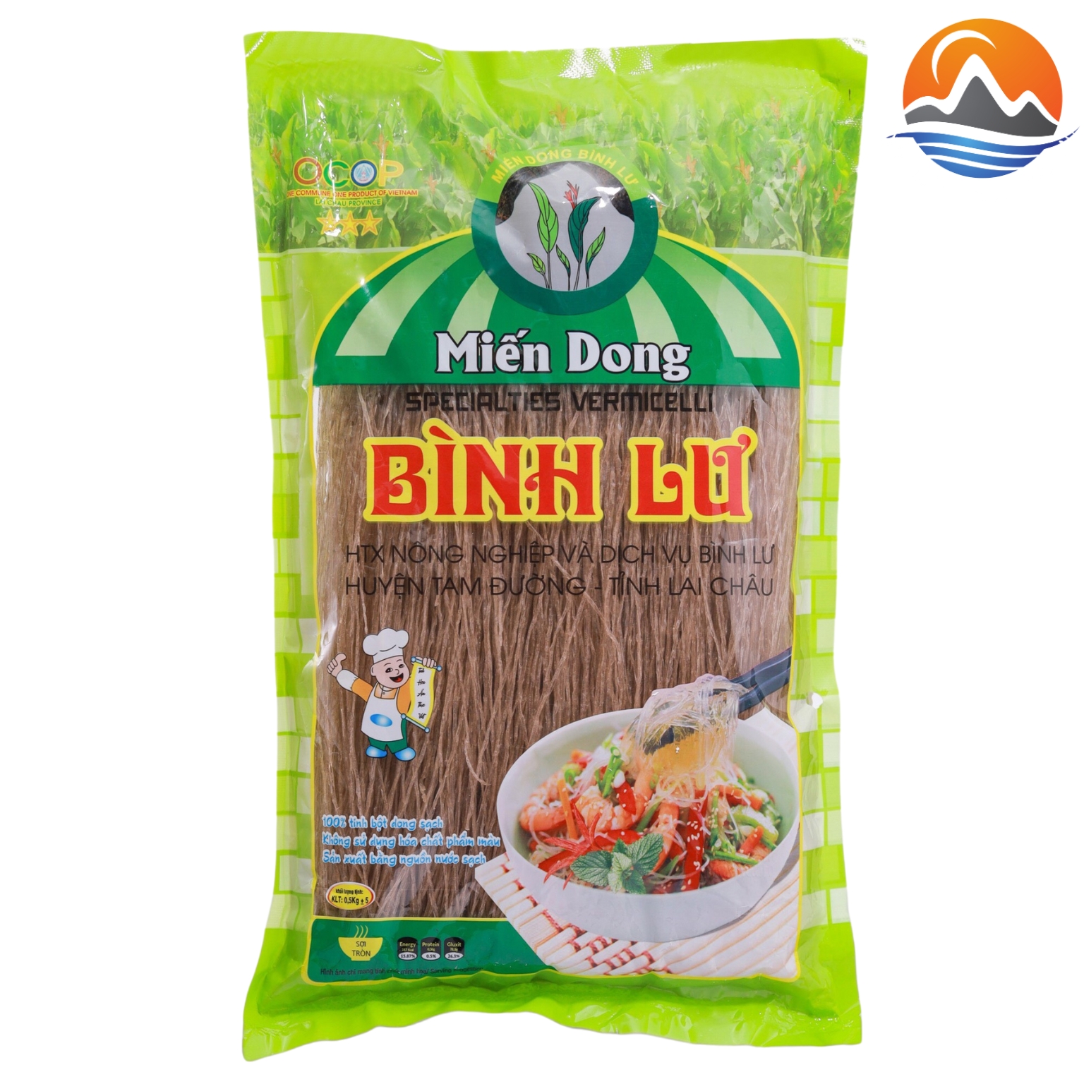 Miến dong Bình Lư hương liệu Đỗ đen hàng OCOP. Đặc sản miến dong Tây Bắc, miến rong, miến giong, miếng dong sợi nhỏ ngon