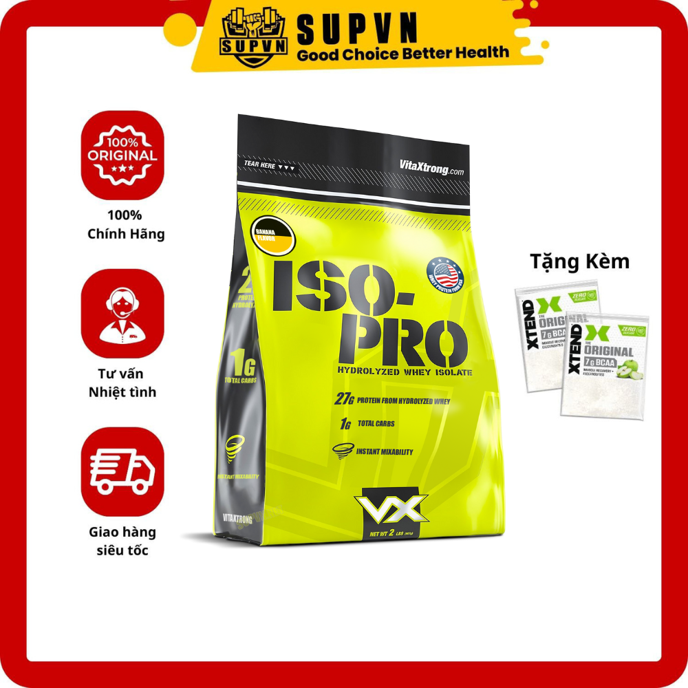 Iso Pro 2lbs - Whey hydrolyzed isolate VitaXtrong Sữa tăng cơ hấp thu nhanh túi nhỏ