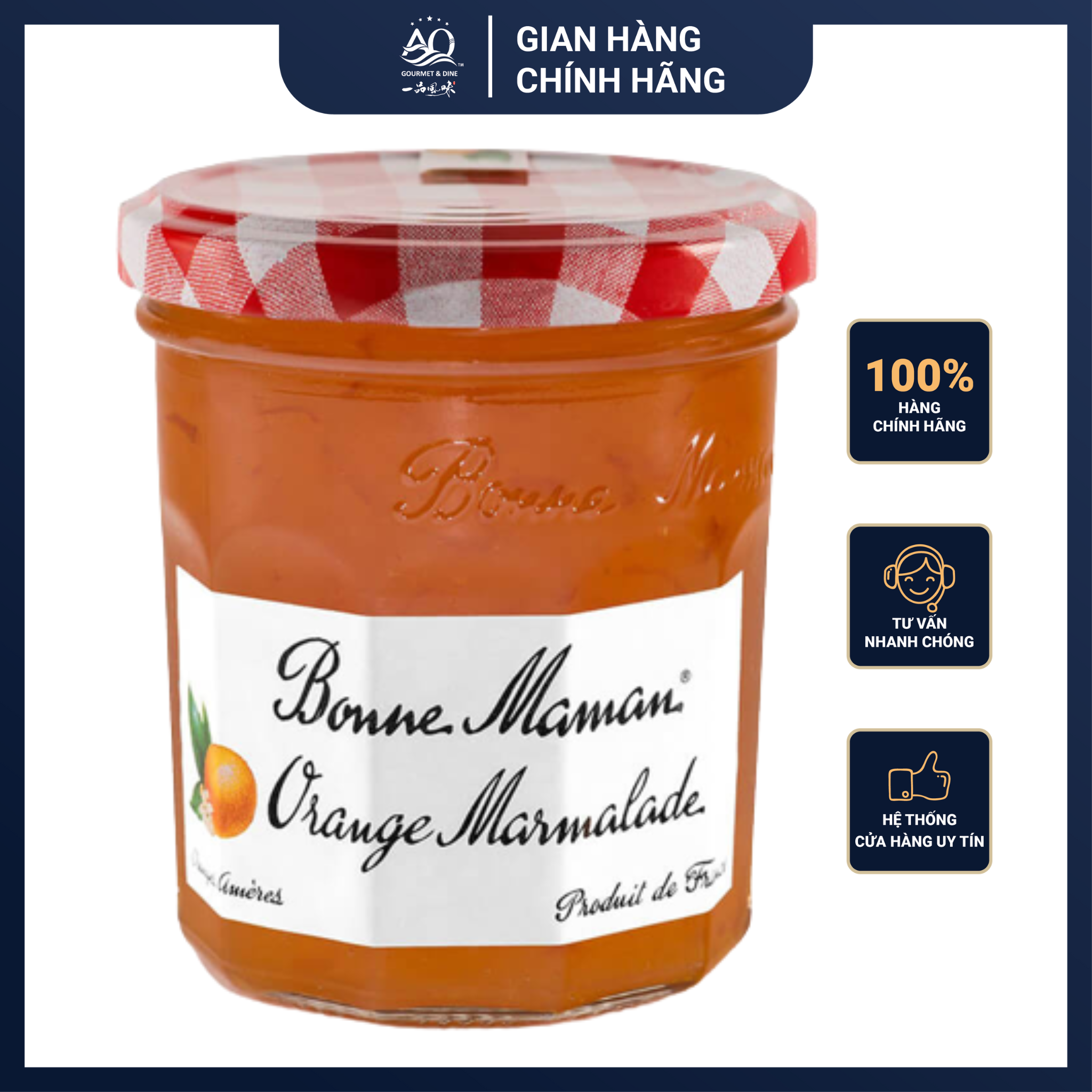 Mứt cam Bonne Maman 225g - Bonne Maman Jam Orange Marmalade