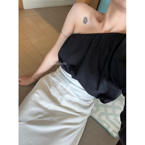 Mir.byHi - Coli top: áo lệch vai - xương vai xanh - chất liệu linen