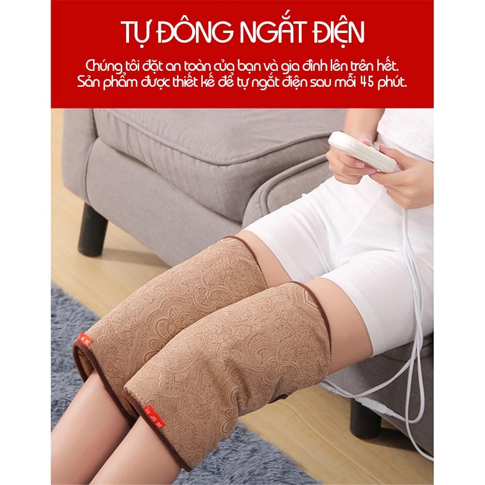 Đai chườm ngải cứu đầu gối điều chỉnh được nhiệt độ, đai chườm ngải cứu khớp gối , đai chườm nóng đầu gối đa năng lõi ngãi cứu