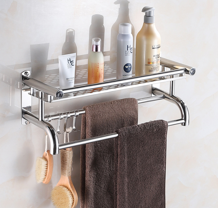 Kệ Nhà Tắm Inox Cao Cấp , Giá Treo Đồ Nhà Tắm Lắp Đặt Dính Tường Không Cần Khoan Vít