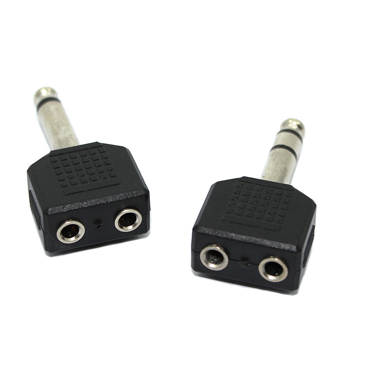 Jack chuyển đổi âm thanh 6.5mm sang 2 đầu 3.5mm - jack 6ly ra 2 đầu 3ly