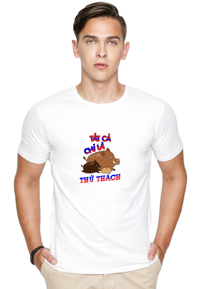 [HCM]Áo thun nam in hình Heo Tất cả chỉ là thử thách AokNam747