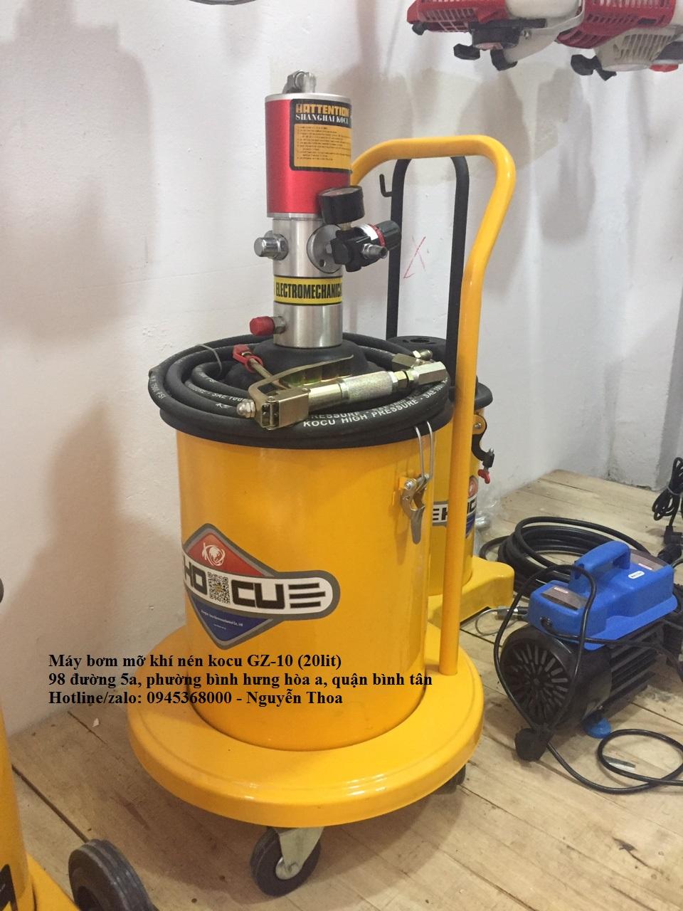 [HCM][Trả góp 0%] Máy bơm mỡ khí nén Kocu GZ-10 (20lit)