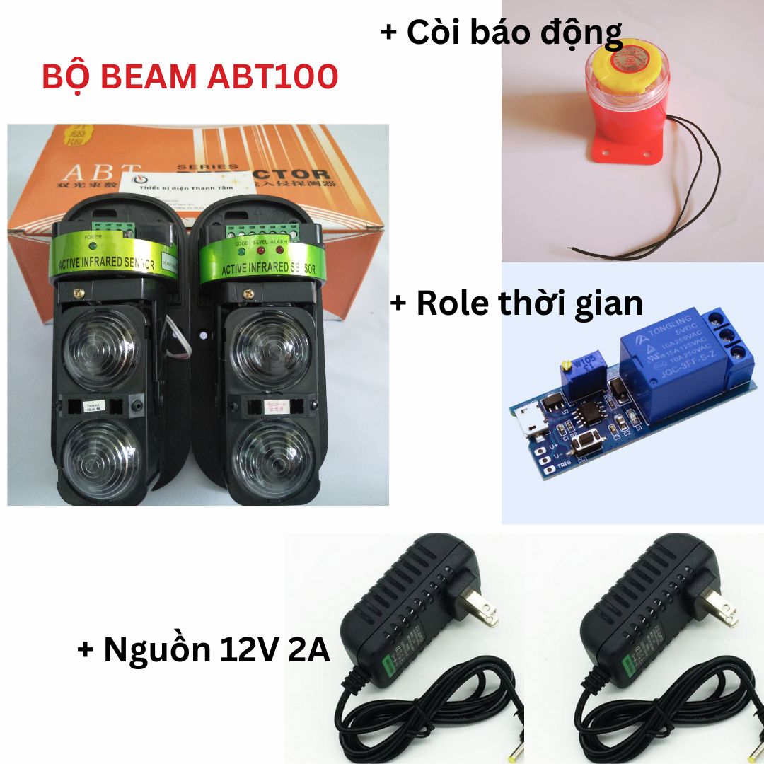 Hàng rào báo động chống trộm bằng cảm biến hồng ngoại 100M ABT-100