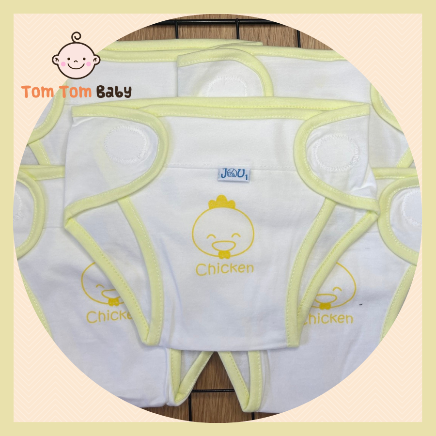 1 tã dán sơ sinh, tã vải sơ sinh jou- size 1,2,3 cho bé sơ sinh -9kg - chất vải 100% cotton, miếng dán bo tròn