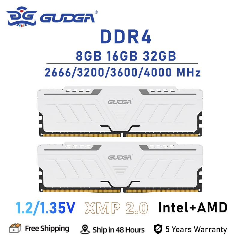 GUDGA Memory Ram DDR4 8GB/16GB/32GB 2666 3200 3600 4000mhz 1.2V/1.35V 288Pin DIMM For Desktop Computer