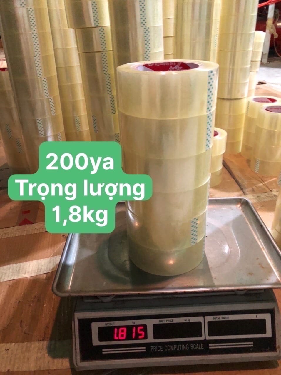Băng keo đóng hàng băng keo trong 200ya nặng 1.8kg lốc 6 cuộn, 3 cuộn, 1 cuộn băng keo dán hàng