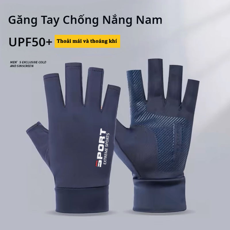 U0026 #039; Summer men fingerless mesh sun gloves outdoor five-finger mesh breathable quick gloves (driving, fishing, delivery, cycling) - 7