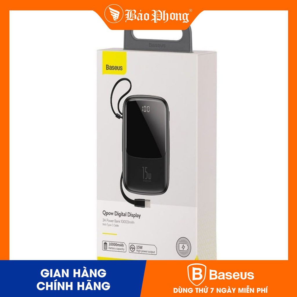 Pin dự phòng baseus 10000 mah q pow digital display 3a ppqd-a01 / b01