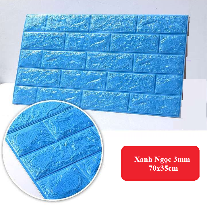 Miếng xốp xanh dương giả gạch 3D dán tường , trang trí nhà giá rẻ, xốp dán tường phòng ngủ-phòng khách đẹp, tấm dán tường 3d