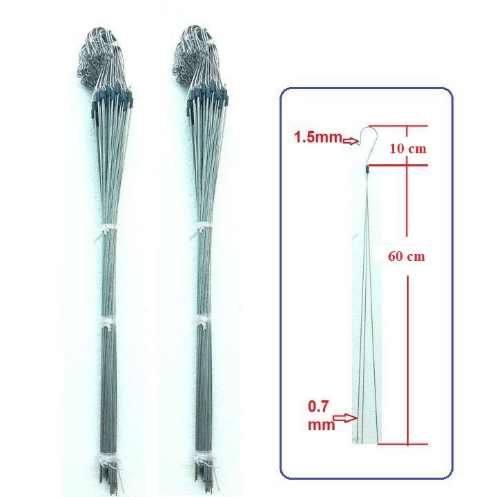 Combo 50 móc kẽm chia 3 treo chậu lan, chậu hoa, cây cảnh 70 cm