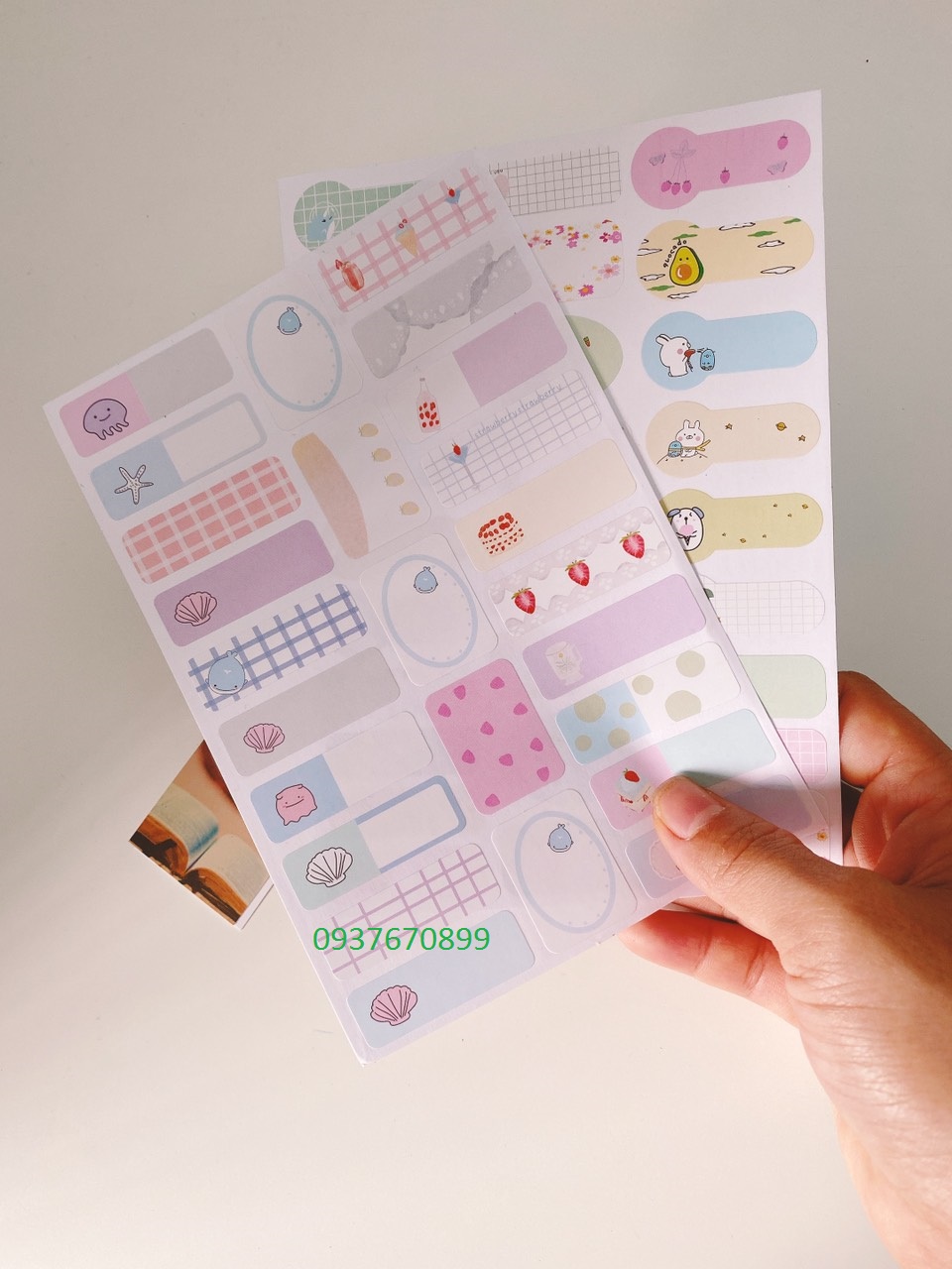 [HCM]Set 2 tấm Name sticker- nhãn dán họ tên ghi chú nhỏ siêu dễ thương
