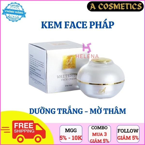 Kem dưỡng trắng da mặt, kem face pháp trắng da acosmetics chính hãng, dưỡng trắng da mặt, ngừa mụn, mờ thâm nám