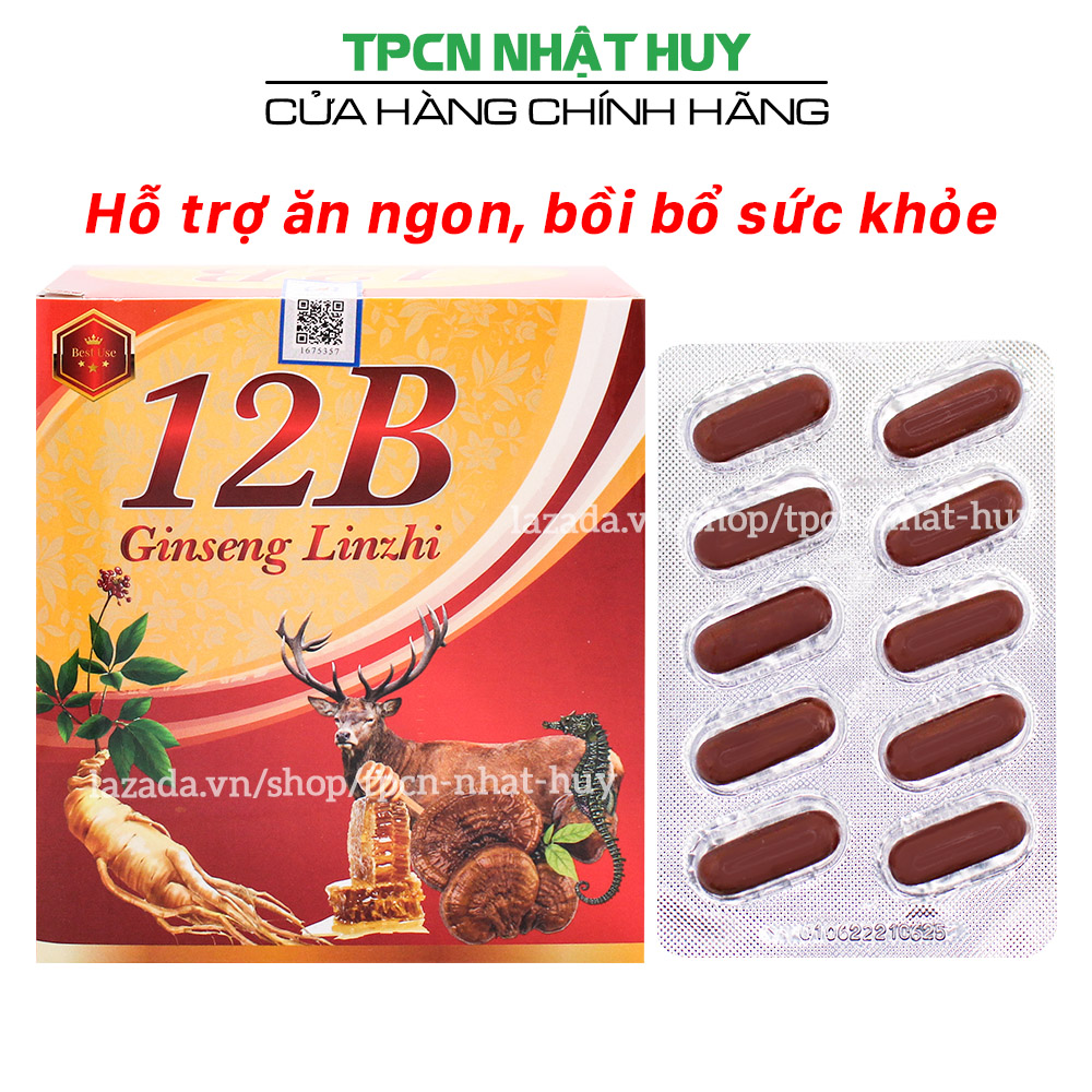 Vitamin tổng hợp 12B With Ginseng hỗ trợ giúp ăn ngon, tăng cường đề kháng, cải thiện suy nhược - Hộp 100 viên