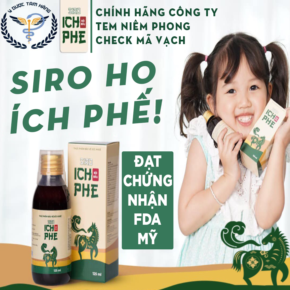 Siro Ho Ích Phế Bối Mẫu giúp trừ ho, bổ phế, long đờm, hết đau rát cổ họng, hết ho gió, ho khan, ho do thay đổi thời tiết, khản tiếng, mất tiếng, siro ho không đường - Chai 125ml