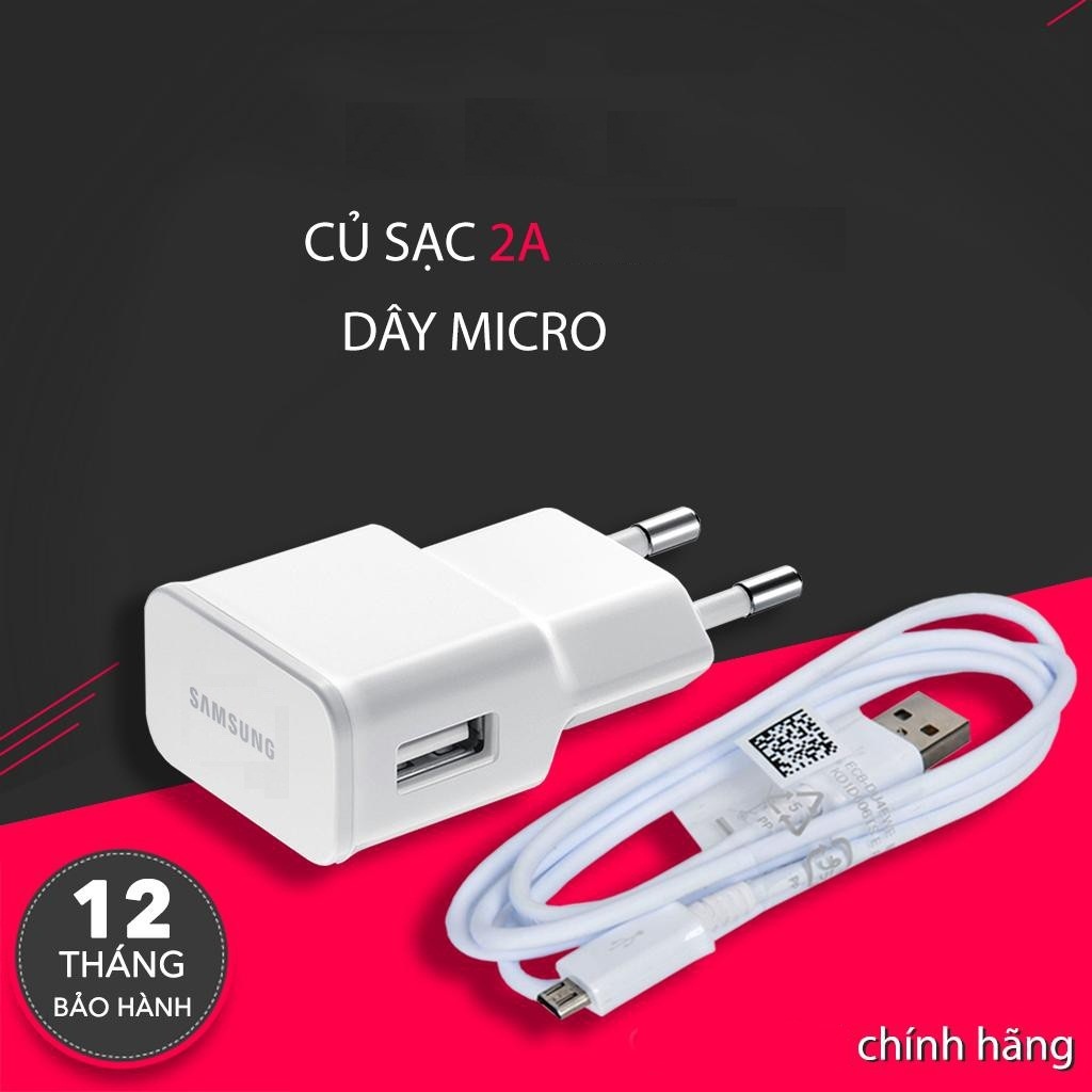 Bộ sạc nhanh samsung 2A dây micro usb dành cho j7 pro, j7 prime -BH Chính hãng- 1 đổi 1