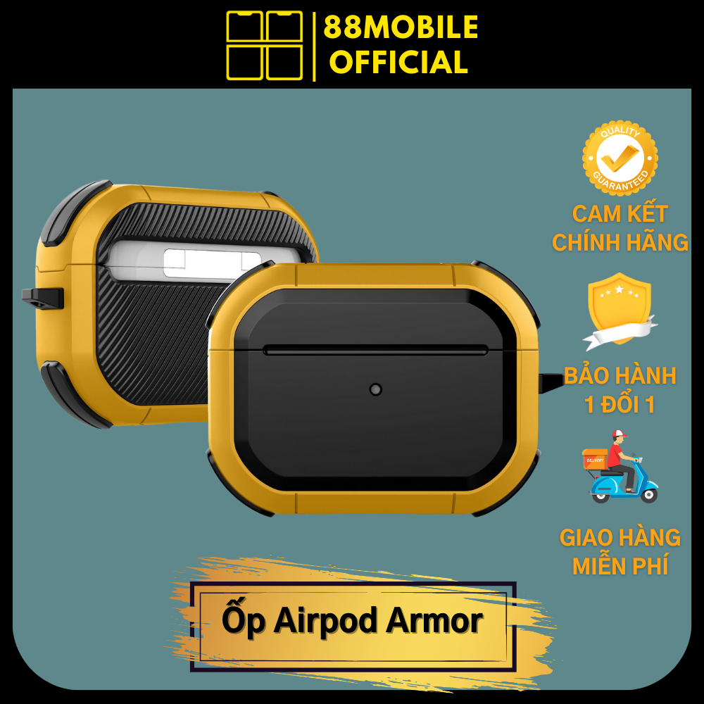 Ốp air.pod 1/2/3/Pro/Pro 2 Armor chống sốc cao cấp I 88Mobile