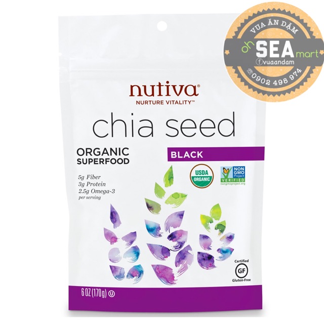 Hạt chia mỹ nhập khẩu nutiva nutifood chia seed 907g