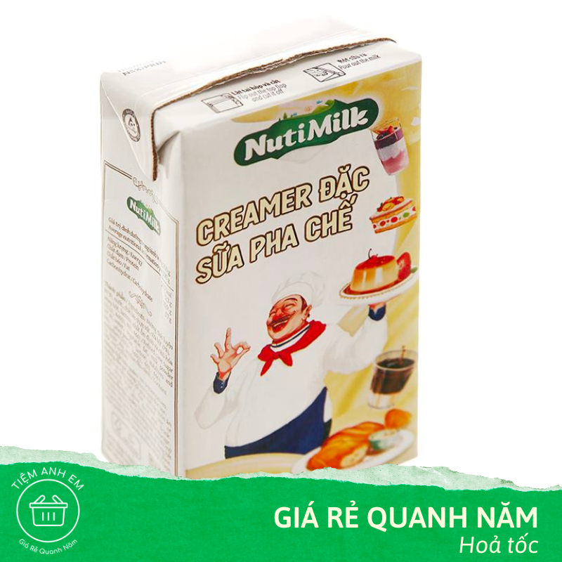 Creamer đặc sữa pha chế NutiMilk hộp giấy 380g