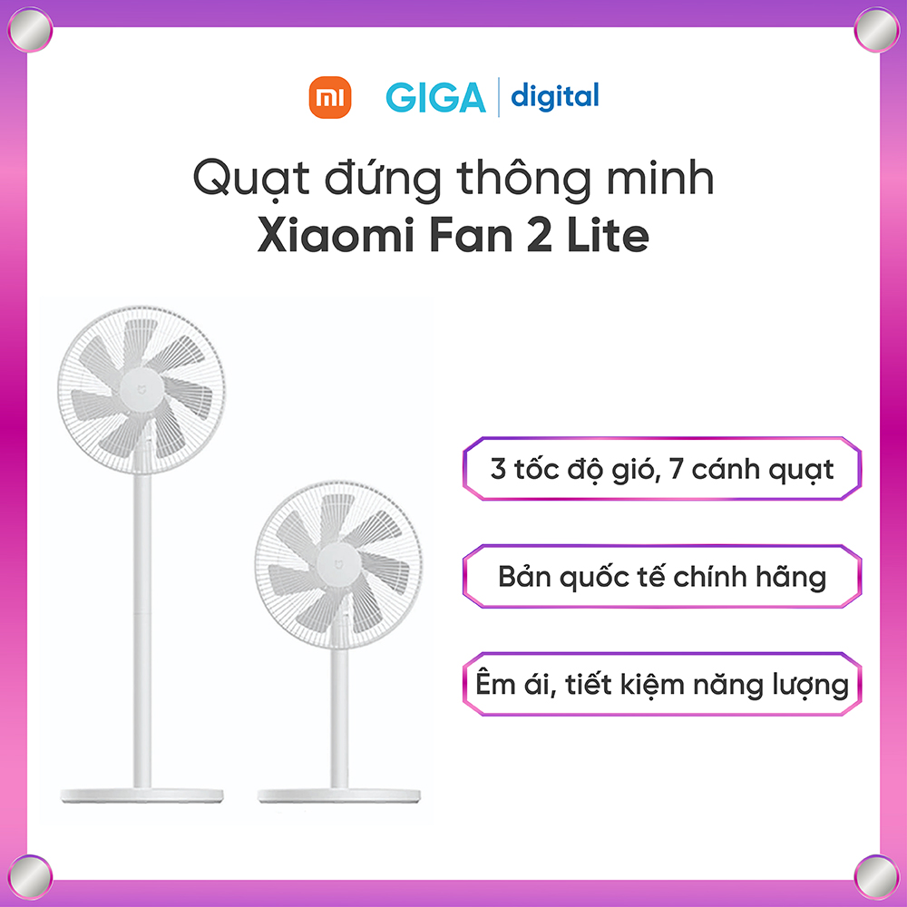Quạt đứng thông minh Xiaomi Mi Fan 2 Lite hàng chính hãng - Quạt cây thông minh Xiaomi Mi Fan 2 Lite với 7 cánh quạt