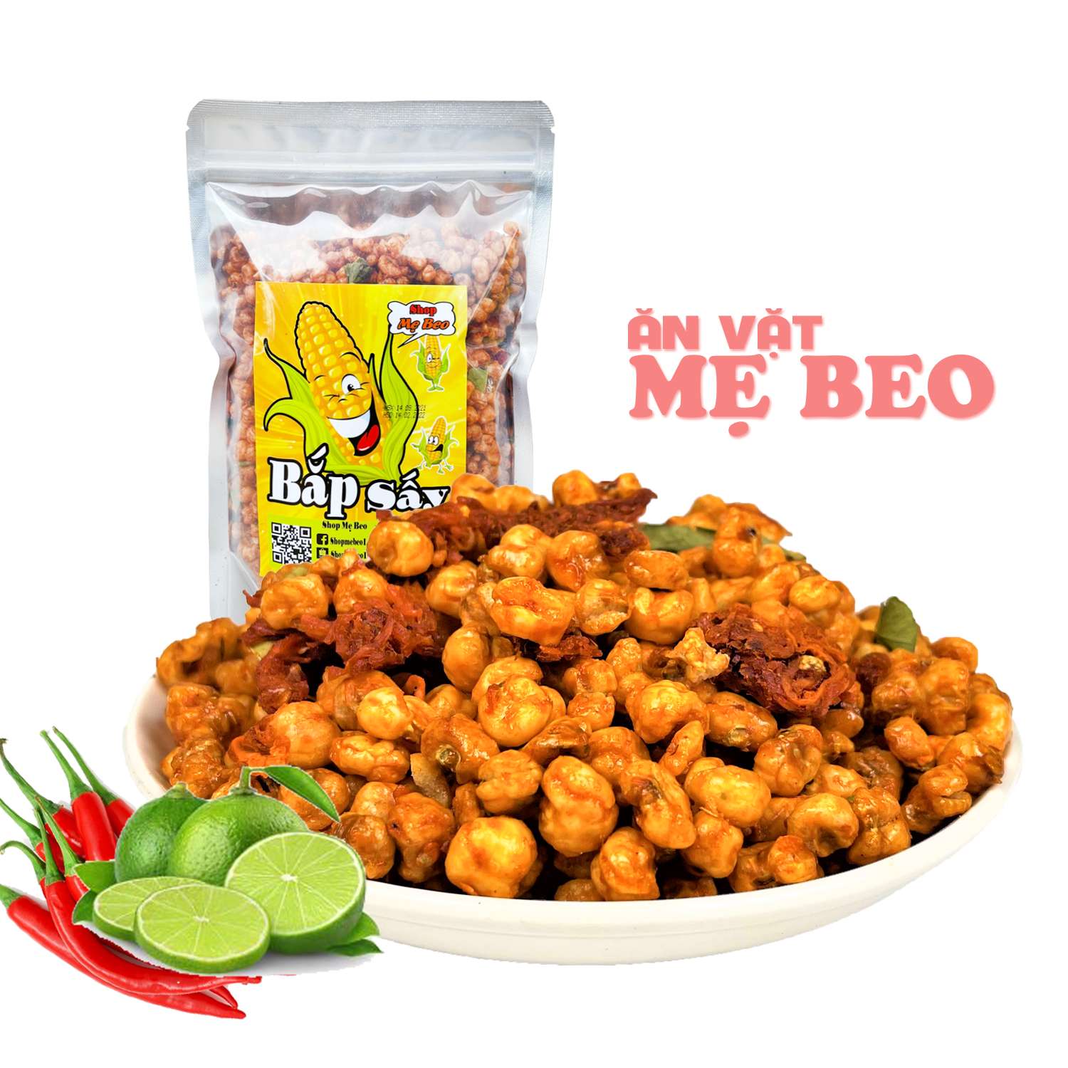 500Gr Bắp Sấy Rim Khô Bò Lá Chanh Loại 1 Cực Ngon