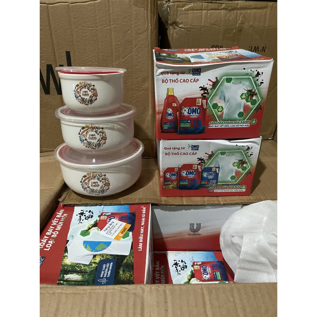 [HCM]Bộ 3 thố sứ hút chân không