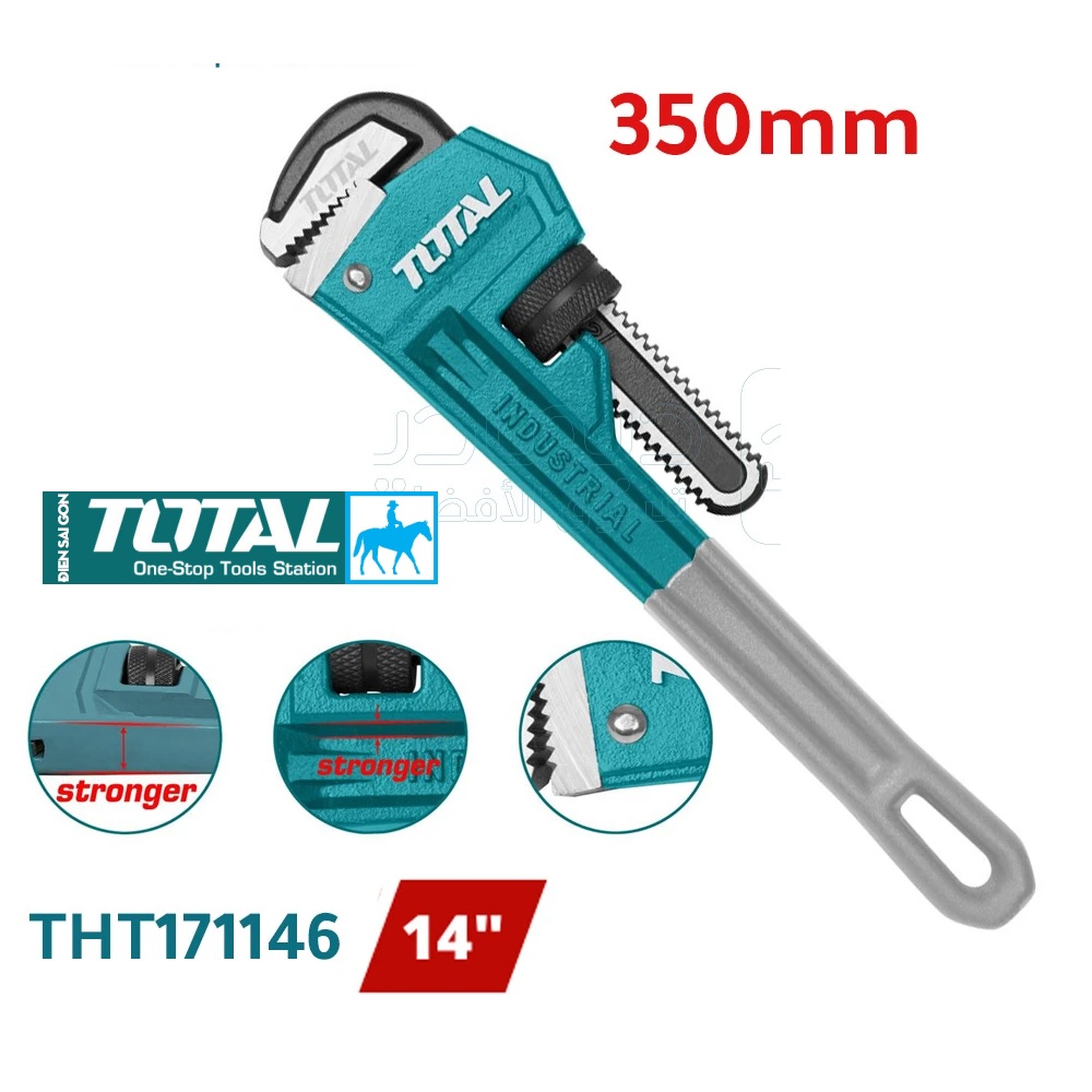 Cờ lê mỏ lết răng 350mm 14inch total chính hãng tht171146 hpw0814 mở tối đa 50mm