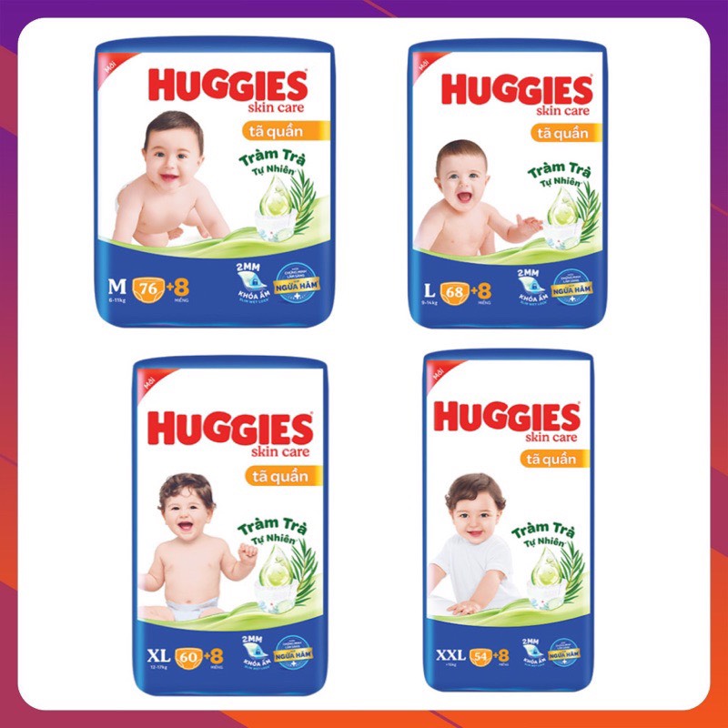 Tã quần huggies m76+8 l68+8 xl60+8 xxl54+8