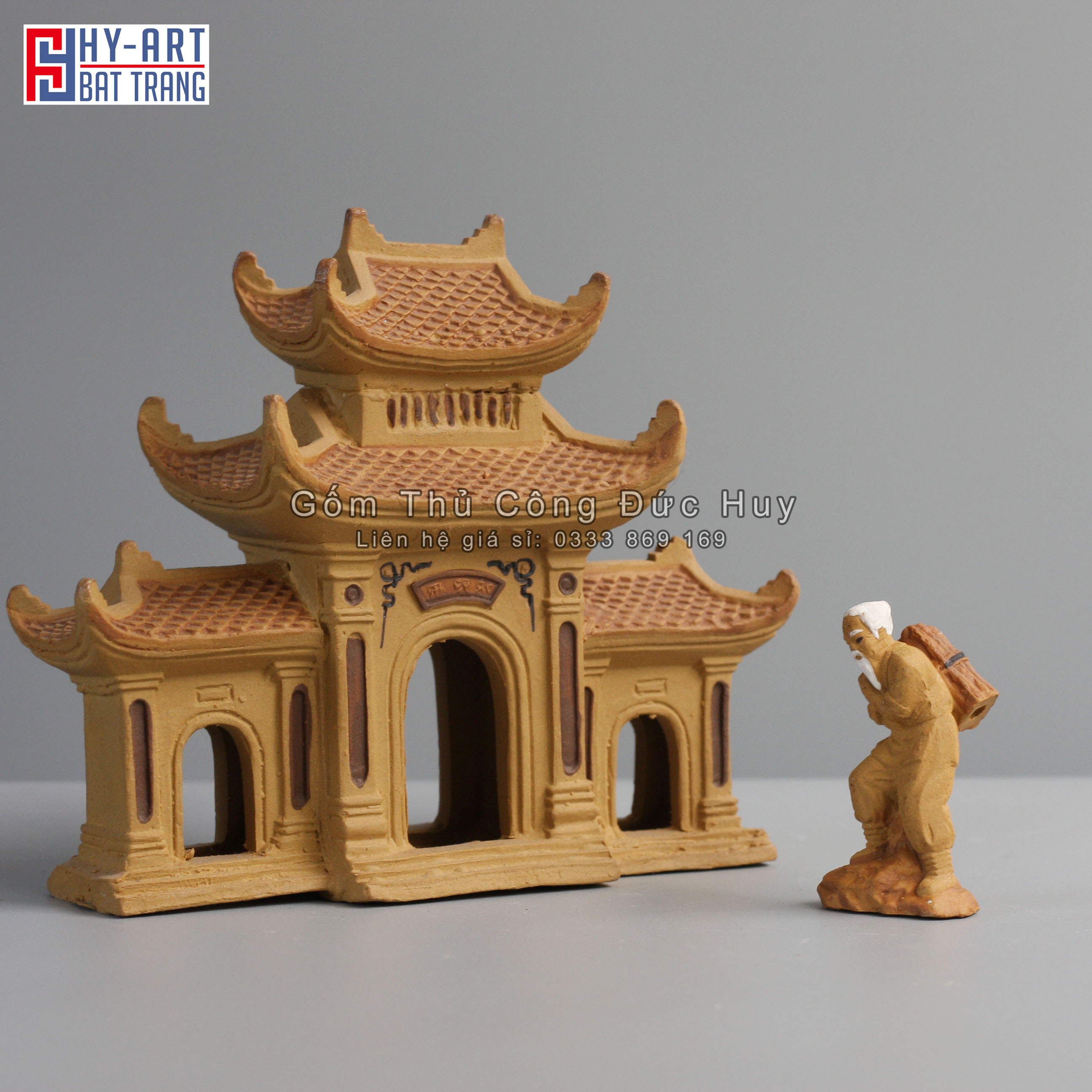 Mô hình Gốm Cổng Làng - Phụ Kiện Trang Trí Hòn Non Bộ - Tiểu Cảnh - Bể Cá